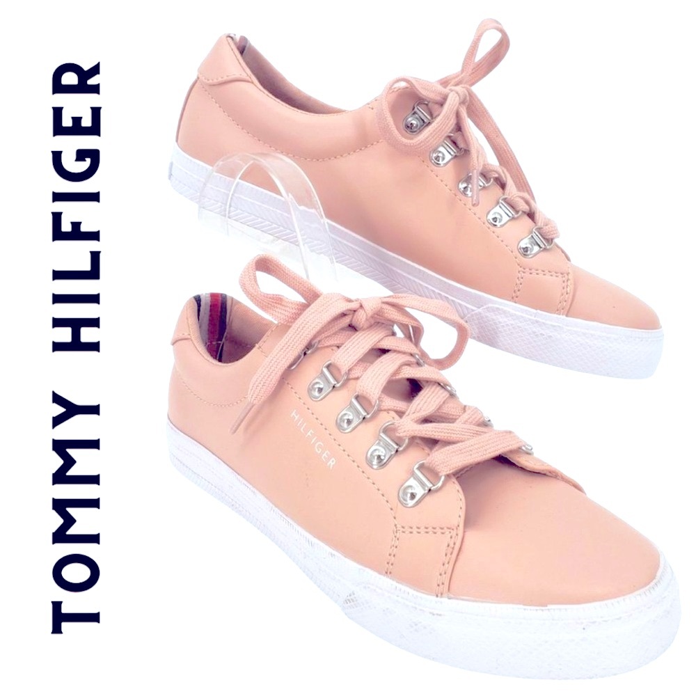 Tommy Hilfiger Pink Tennis shoe Size 7.5 - laces white and sole white!
